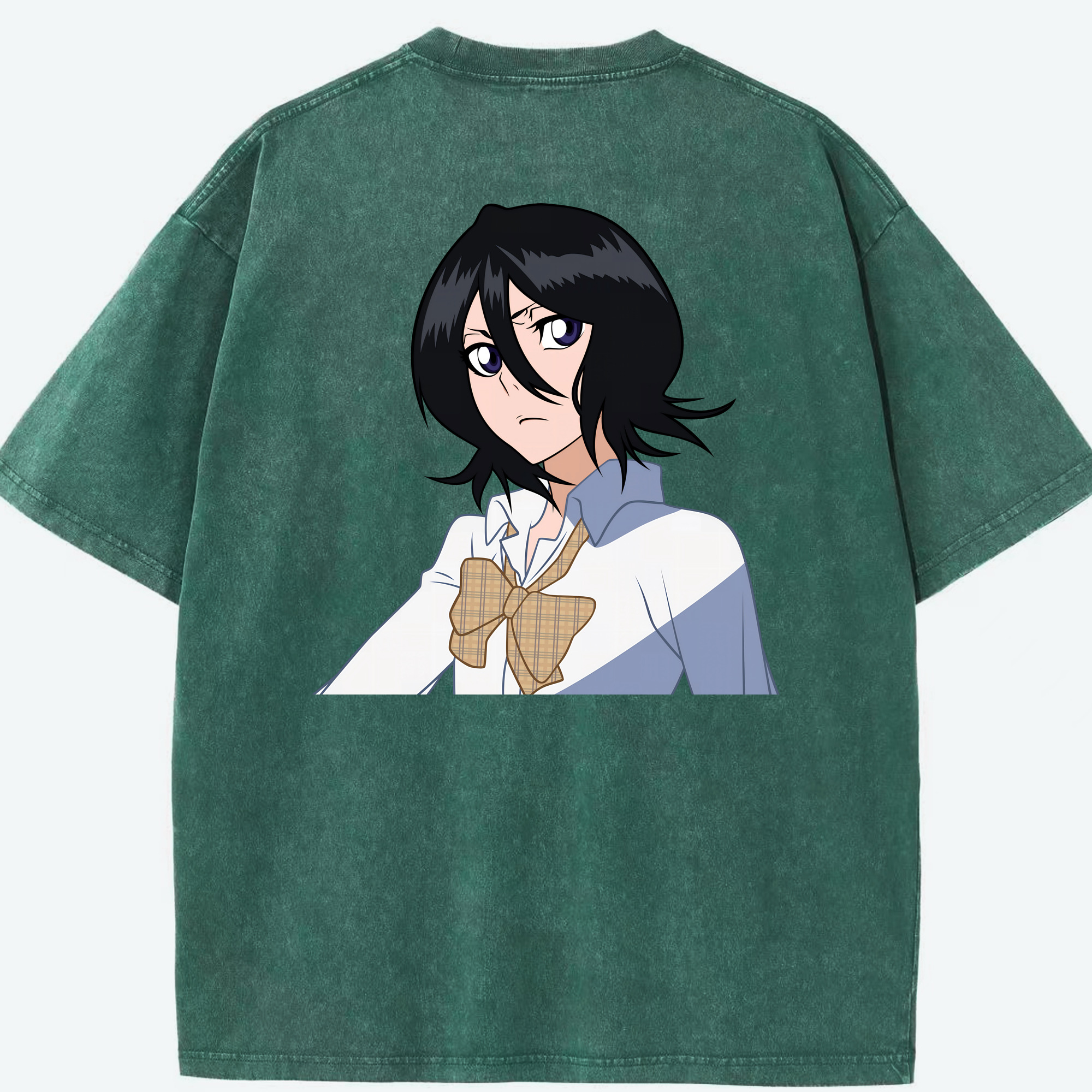 （画像用） ブリーチ 朽木ルキア BLEACH Kuchiki Rukia 綿100% ヴィンテージ風 半袖Tシャツ（背面プリント）
